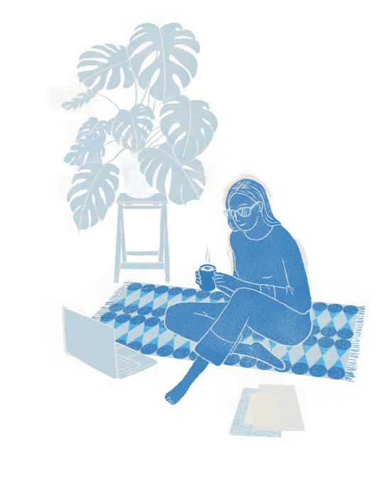 Person sitting illustration